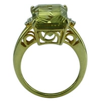 Smaragdni rez 7. CTW limun Topaz sterling srebrni božićni prsten