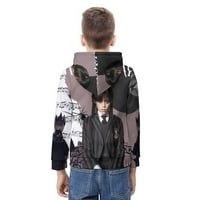 Srijeda Addams Unise džemper dječaci Djevojke Dukseri 3D Odštampani duksevi sa kapuljačom sa kapuljačom
