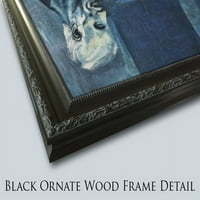 Čamci u luci Honfleur Veliki crni ukrašeni drveni oblikovani platno umjetnost Claude Moneta