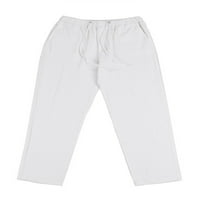 Muški plus veličine posteljinaste rastezanje džepa navodnice sportske hlače