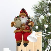 Rdeuod Božićne sjedeće santa Claus figurice Božićna slika ukrasi stol dekor Božićna lutka Santa Claus za turistički festival za odmor ,, Crveno