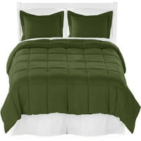 Bare Home Komfornik mikrovlakana, set listova i krevetni suknji Zelena bijela bijela bijela XL komad
