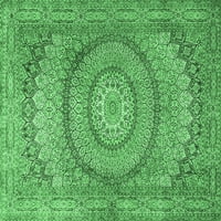 Ahgly Company Zatvoreni kvadrat Medaljon Smaragd zelene tradicionalne prostirke, 8 'kvadrat