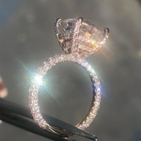 Veki za žene Svijetle vjenčanje tri cirkonije prstenje zvona bočnih prstenaste prsten set ne