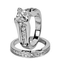 Veleprodajni dan zaljubljenih zaljubljenih zaljubljeni vjenčani prsten bijeli kvadratni cirkon par zvona