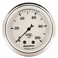 Autometer stari Tyme bijeli mehanički mjerač tlaka ulja