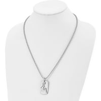 Čelik od nehrđajućeg čelika i polirana žena Silhouette Dog tag 22in ogrlica proizvedena u Kini SRN321-22