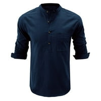 Muška pamučna majica s dugim rukavima labava bluza s majicama majica Ležerne vrhove