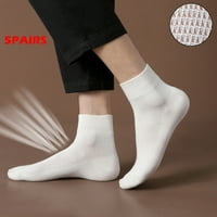 Ediodpoh 5pairs unise čiste boje udobne čarape Neklizajuće pruge kratke čarape muškarci čarape bijela