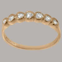 Britanci napravio 18K ružičasto zlatni kubični cirkonijski ženski vječni prsten - Opcije veličine -