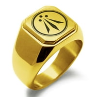 Nehrđajući čelik Celtic Awen Arwen Tri zraka ugravirani kvadratni ravni top Biker stil polirani prsten