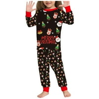Hanas zimske božićne pidžame za obiteljske prozračne pantalone s dugim rukavima Retro PJs prilagođen