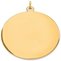 14k žuto zlatni okrugli disk šarm
