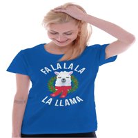 FA LA LLAMA Alpaca Christmas Xmas Ženska majica Majica Dame Tee Brisco Brends 2x