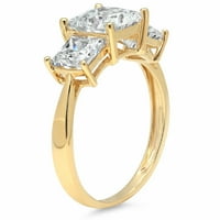 2.62ct Princess Cleani Clear Lab kreirao je moissine 14k žuto zlato graviranje izjava godišnjica Angažovanje vjenčanog kamenog prstena veličine 8,75