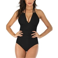 Jedan kupaći kostim za žene Jednodijelni V-izrez V-izrez Tankini MESH Ruched Monokini kupaći kostimi