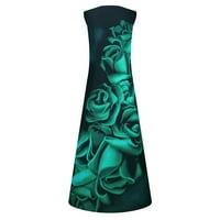 Jesenske haljine plaža Maxi tiskane V-izrez modne haljine 3xl