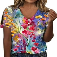 NOILLA dame majica cvjetni print ljetni vrhovi V izrez majica za žene mekani pulover TUNIC BLOUSE STYLE-J