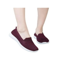 Welliumy Dame cipele izdubljene tenisice mreža za hodanje cipela za trčanje Udobne natikače Yoga prozračiva klizanje na crvenom 2 # 6.5