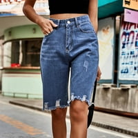 Ženski kratke hlače za ljetne seksi reserane hlače sa zatvaračem patentni džep casual traper kratke