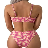 Ženski klopci za ispis srca podstavljeni bikini grudnjaci elastični kratki plaža odjeća za kupalište