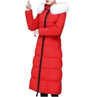 Ženska kaput žena modna dugih rukava udobnu laganu vrhove s kapuljačom dugih kaputa za bluze crvena 10