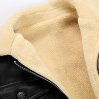 Sayhi Muški zimski vanjski topli kaput mekana kapuljača kožna jakna Stilska odjeća Veliki jakni za vjetrove