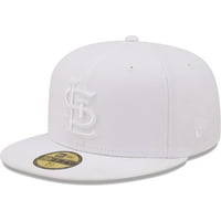 Muška nova Era St. Louis Cardinals bijeli na bijelom logotipu 59Fifty ugrađeni šešir