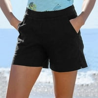 NSENDM biciklističke kratke hlače Žene Ženske posteljine Ljetne casual visoke struke Bermuda kratke
