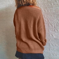Džemper za žene s ramena dugih rukava Ležerne prilike pune boje Pleteni odmor Zimska labava pulover