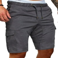 Sunloudy Beach Plus size Teretne kratke hlače za muškarce struk elastični nacrtajući više džepova, pune
