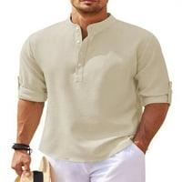 Muška majica Dugme dugih rukava Dugme za majicu dolje Dolje za muškarce Ležerne bluza Dnevna nošenje