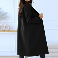 Akiigool kaputi za žene modne ženske plus veličine plaćene kaputene rever gumb vunene kapute sa džepovima