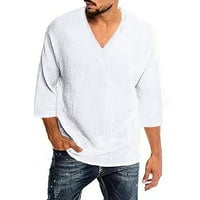 Majica Thirts Majica Kratki rukav Ležerne prilike pune boje Prozračna ličnost V-izrez Top muški za odmor