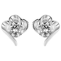 Heiheiup Dijamantne naušnice u obliku srca modni temperament Ljubavne naušnice modne studentske uho