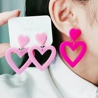 Naušnice srca Ženske srčane minđuše na minđuše za odlične minđuše od akrilnih dvostrukih srca za Valentinovo