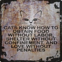 Mačke znaju dobiti hranu bez radne bež zidne umjetnosti dekor smiješan poklon