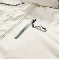 Muške zimske sportske jakne na otvorenom sa kapuljačom sa zatvaračem sa džepovima bež xxxl