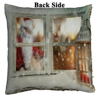 Atmosferski božićni prozor sill santa claus jastuk na katu naklonic Cork Cover Cover