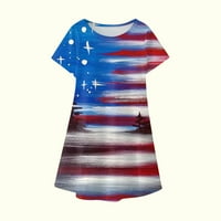 Djevojke 4. jula Odjeća djeca američka zastavarska haljina za ispis srca Dječja dječja dječja djevojaka