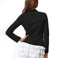 Yuehao Ženski poslovni kaput Blazer odijelo dugih rukava na vrhu jakne kaputi za odjeću za žene crne