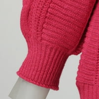Žene otvoreni prednji dugi rukav Klit Cardigan Dukseri Labavi odjeća Kaput vruće ružičaste m