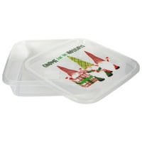 Clear Božićne plastične posude za skladištenje hrane sa poklopcima Xmas Navidad Bowls Baskets Kanisteri Kuhinjski bomboni Snacks Food Party Organizacija uređenja BPA u
