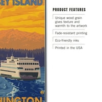 Otok Whidbey, Washington, trajekt i planine Birch Wood Zidni znak