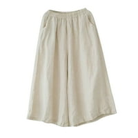 Rewenti Plus veličine zasebne hlače za žene Ležerne ljetne elastične visokog struka Posteljina pantnih