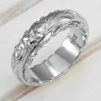 Elegantni cvijet srebro, vjenčani prstenovi nakit zlata i klizač