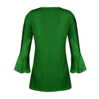 Hanas vrhovi majice za petal za žene TEES Bluze casual osnovni vrhovi dugme na plesovima Pulover zeleni