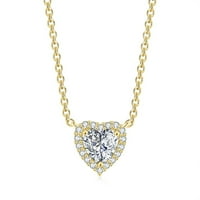 Ogrlice za žene vole dijamant vječni kristalni klavicle srčani privjesak za privjesak od dragog kamena