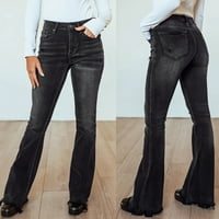 Žene široke hlače visokog struka na hlačama za žene visoke ženske casual traper hlače traperice žene