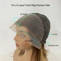 Plavuša istaknuta bob perike Ljudska kosa prirodna linija kose kratki bob perika ravna čipka za kosu